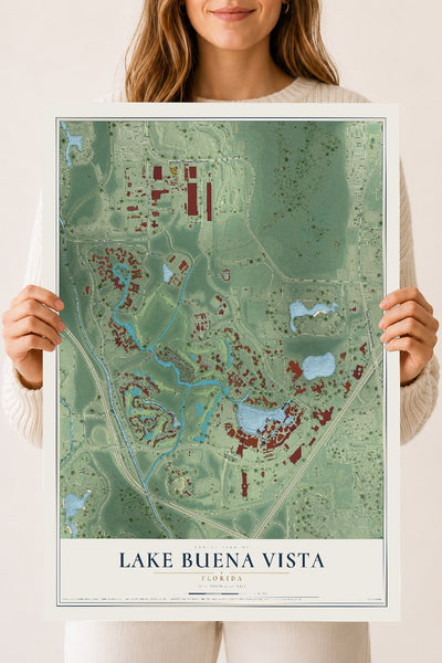 Lake Buena Vista, Florida map print, 18" x 24" Archival Matte Print mockup