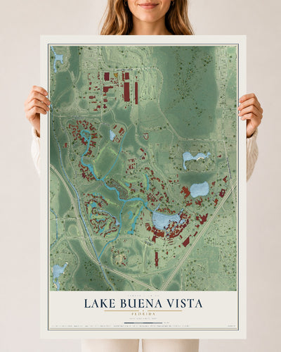 Lake Buena Vista, Florida map print, 24" x 36" Archival Matte Print mockup