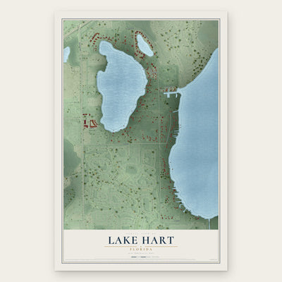 Lake Hart, Florida map print, the full design
