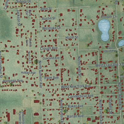 Close-up 1 of the Lake Helen, Florida map artwork