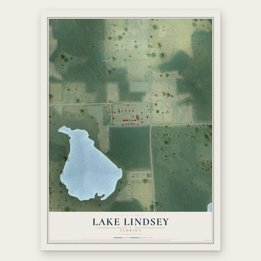 Lake Lindsey, Florida map print, the full design