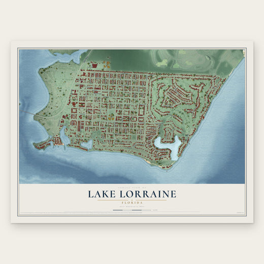Lake Lorraine, Florida map print, the full design
