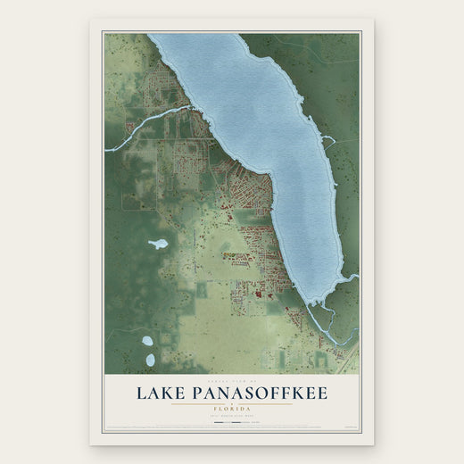 Lake Panasoffkee, Florida map print, the full design