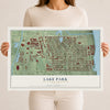 Lake Park, Florida map print, 12" x 18" Archival Matte Print mockup