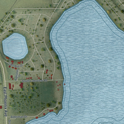 Close-up 2 of the Lake Placid, Florida map artwork