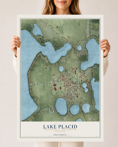 Lake Placid, Florida map print, 24" x 36" Archival Matte Print mockup