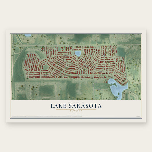 Lake Sarasota, Florida map print, the full design