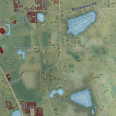 Close-up 2 of the Lake Wales, Florida map artwork