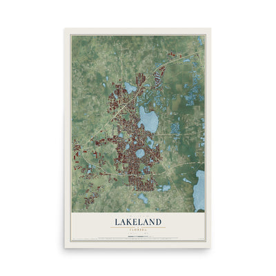 Lakeland, Florida map print, 12" x 18" Archival Matte Print mockup