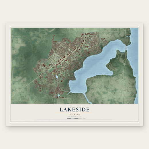 Lakeside, Florida map print, the full design