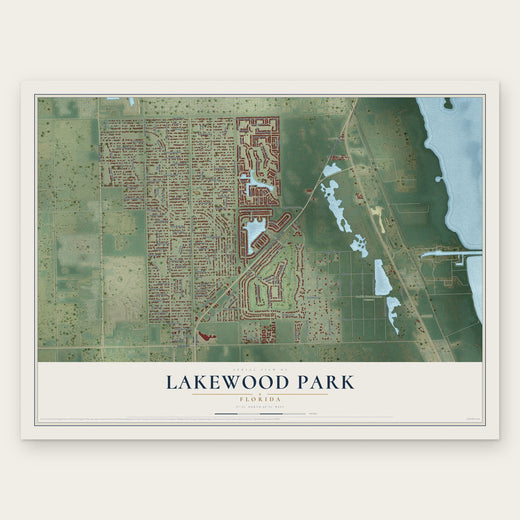 Lakewood Park, Florida map print, the full design