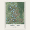 Land O' Lakes, Florida map print, the full design