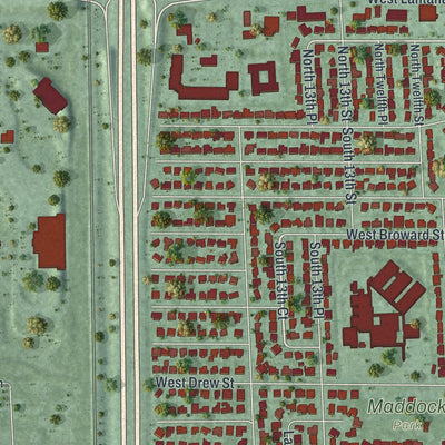 Close-up 2 of the Lantana, Florida map artwork