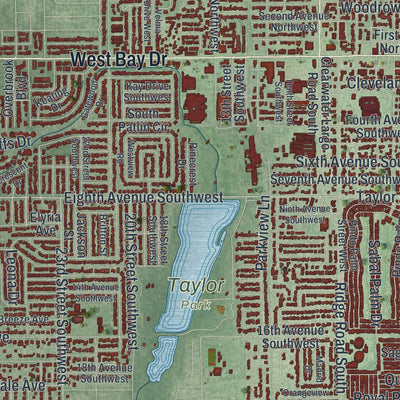 Close-up 1 of the Largo, Florida map artwork