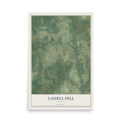 Laurel Hill, Florida map print, 12" x 18" Archival Matte Print mockup