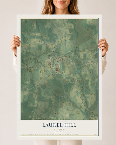 Laurel Hill, Florida map print, 24" x 36" Archival Matte Print mockup