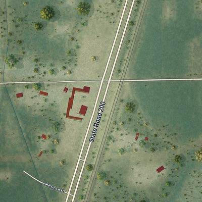 Close-up 2 of the Lawtey, Florida map artwork