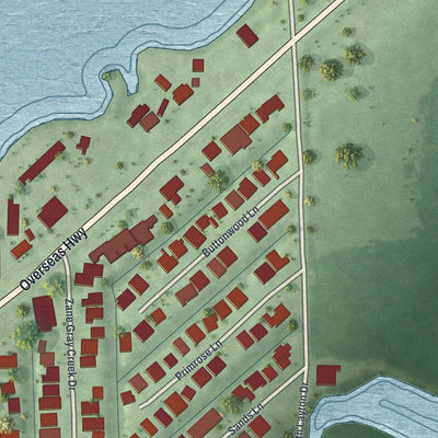 Close-up 1 of the Layton, Florida map artwork