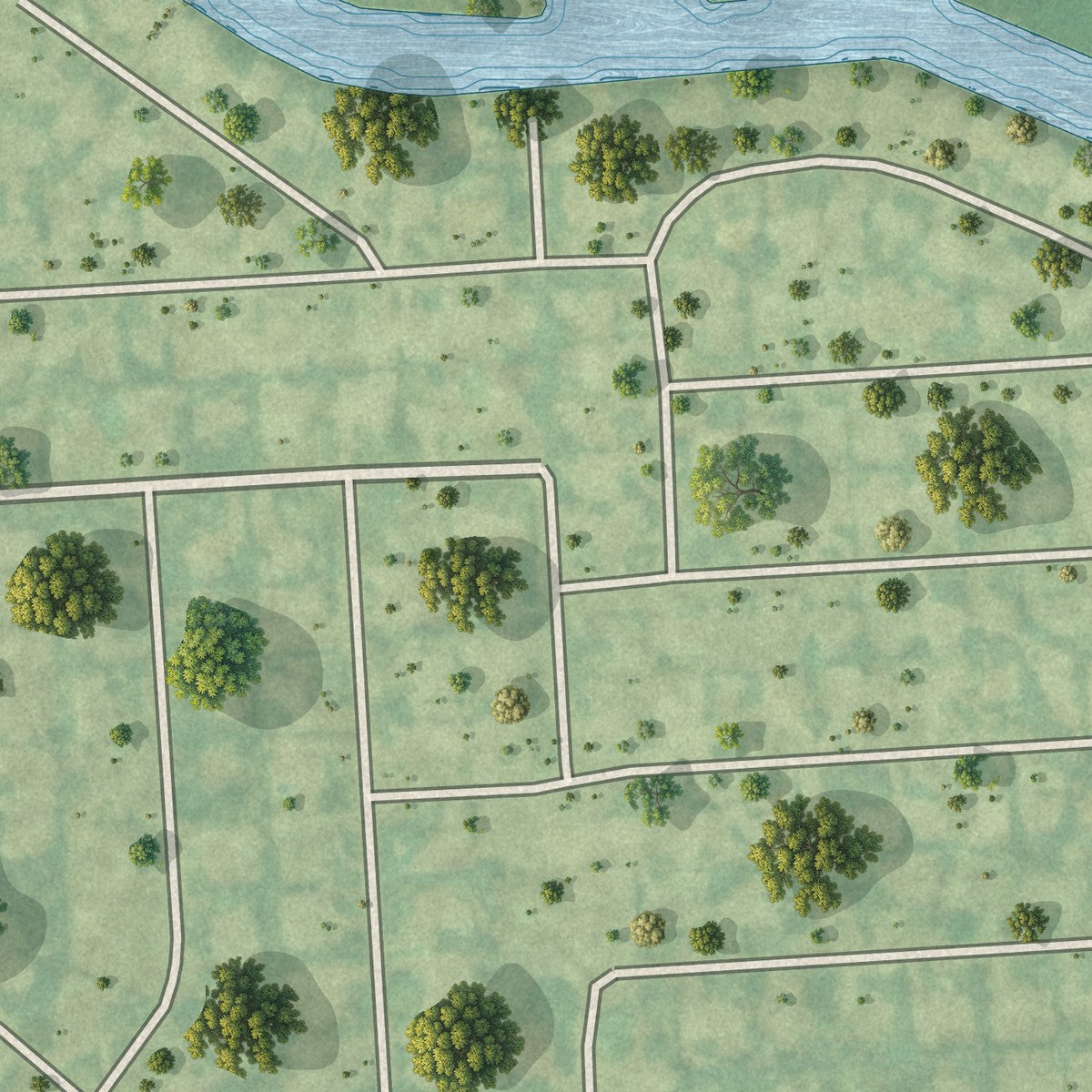 Close-up 1 of the Lazy Lake, Florida map artwork