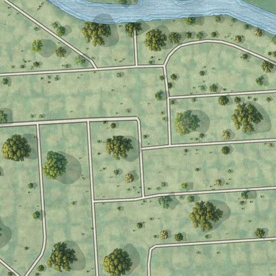 Close-up 1 of the Lazy Lake, Florida map artwork