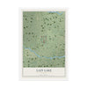 Map of Lazy Lake, Florida, 12 x 18 inch print in a white wood frame
