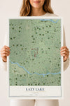 Map of Lazy Lake, Florida, 18 x 24 inch unframed archival matte print