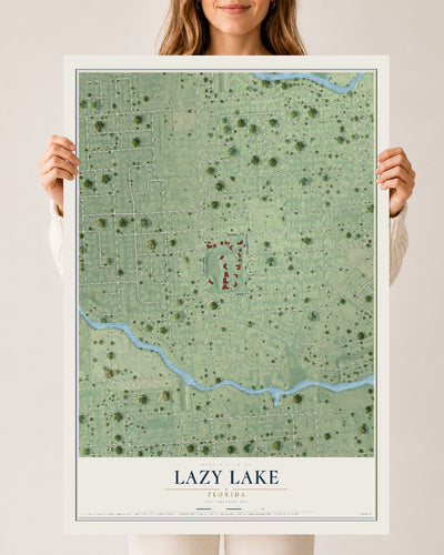 Lazy Lake, Florida map print, 24" x 36" Archival Matte Print mockup