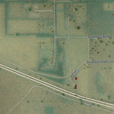 Close-up 2 of the Lee, Florida map artwork