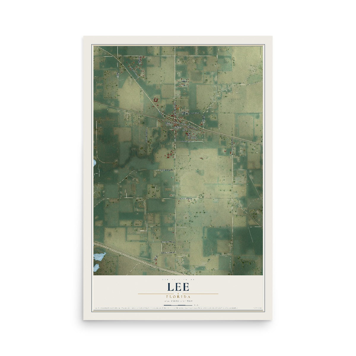 Lee, Florida map print, 12" x 18" Archival Matte Print mockup