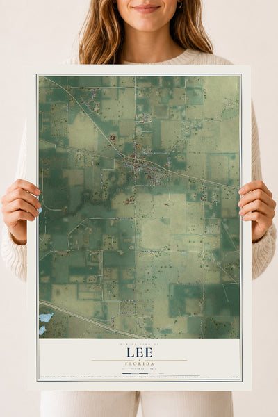 Lee, Florida map print, 18" x 24" Archival Matte Print mockup
