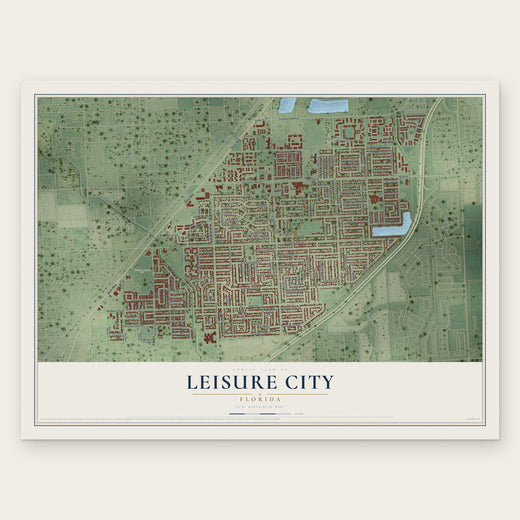 Leisure City, Florida map print, the full design