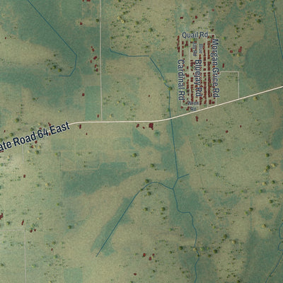 Close-up of the map of Lemon Grove, Florida print showing street and building detail