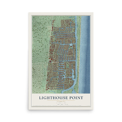 Lighthouse Point, Florida map print, 12" x 18" Archival Matte Print mockup