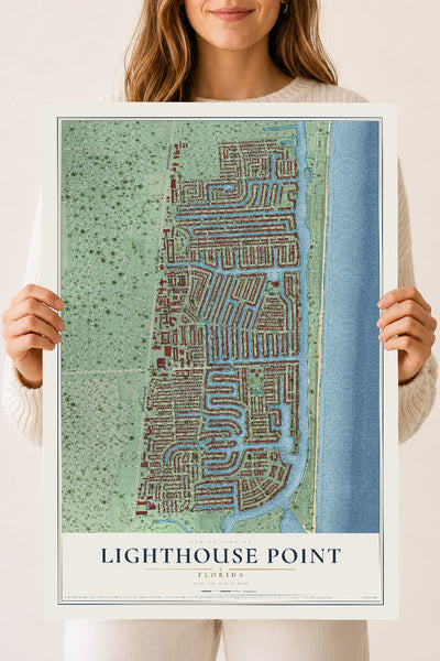 Lighthouse Point, Florida map print, 18" x 24" Archival Matte Print mockup