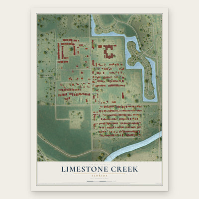 Limestone Creek, Florida map print, the full design