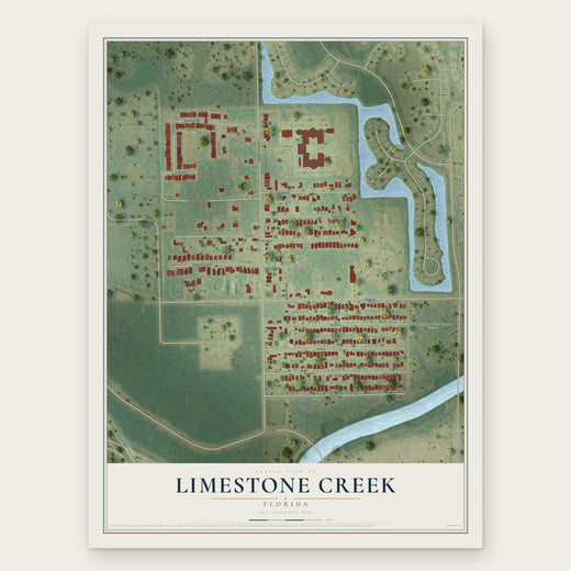 Limestone Creek, Florida map print, the full design