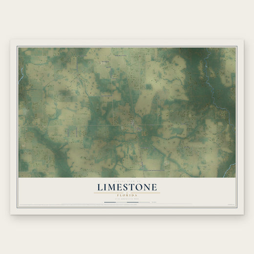 Limestone, Florida map print, the full design