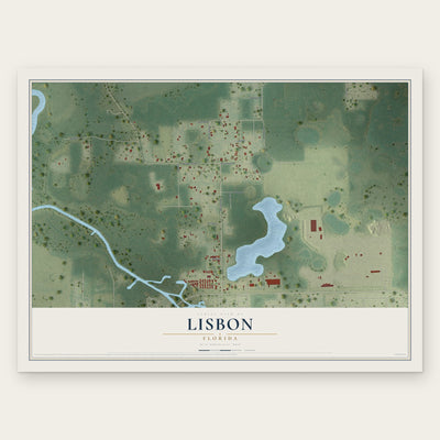 Lisbon, Florida map print, the full design