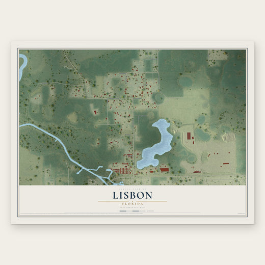 Lisbon, Florida map print, the full design