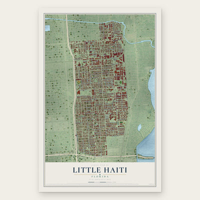 Little Haiti, Florida map print, the full design