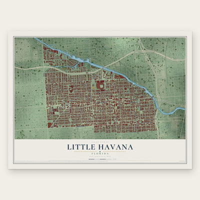 Little Havana, Florida map print, the full design