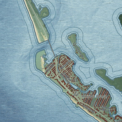 Close-up 2 of the Longboat Key, Florida map artwork