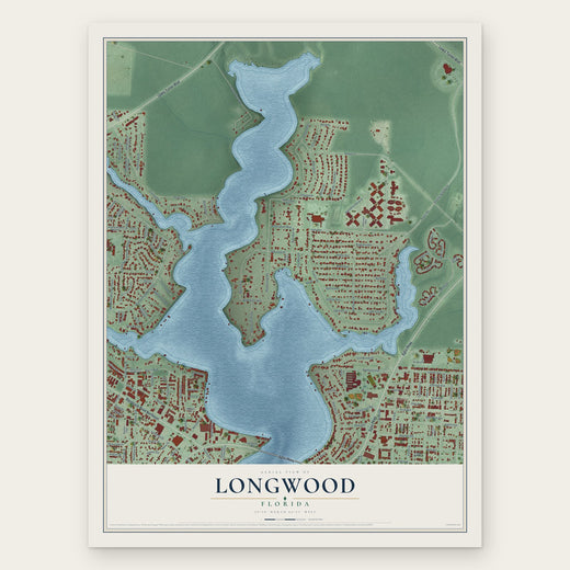 Longwood, Okaloosa County, Florida map print, the full design