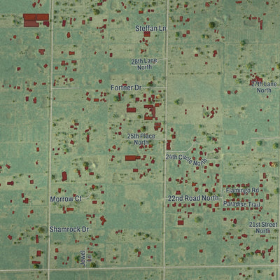Close-up 2 of the Loxahatchee Groves, Florida map artwork