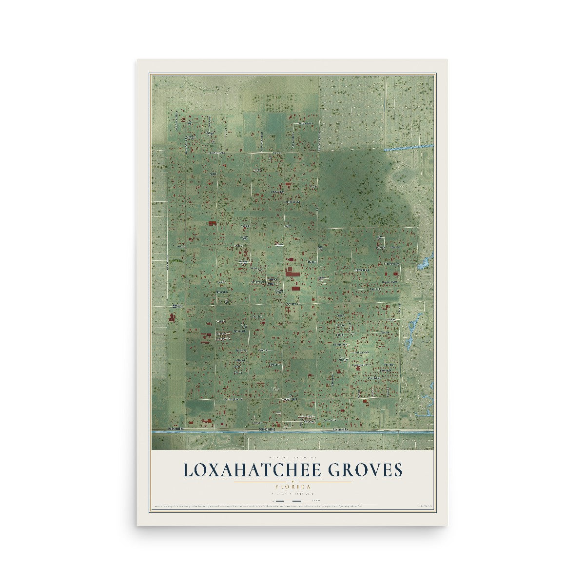 Loxahatchee Groves, Florida map print, 12" x 18" Archival Matte Print mockup