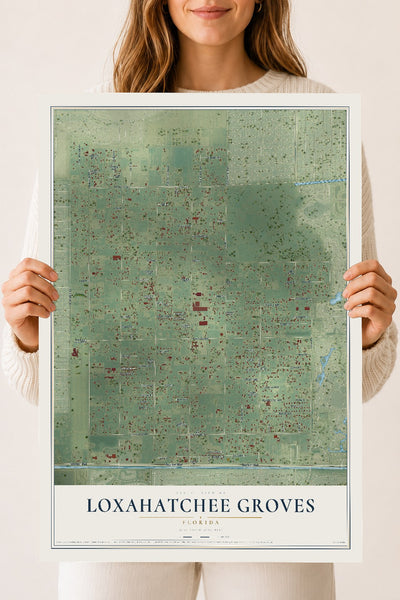 Loxahatchee Groves, Florida map print, 18" x 24" Archival Matte Print mockup