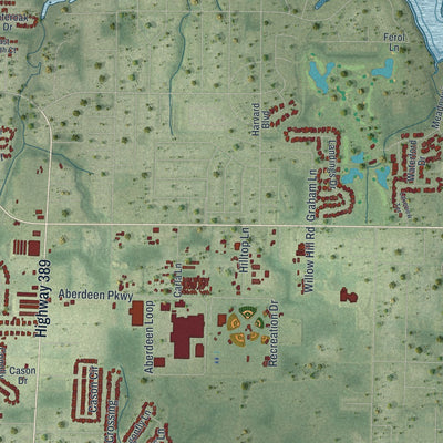 Close-up 2 of the Lynn Haven, Florida map artwork