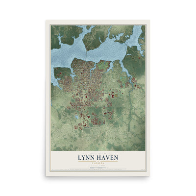 Lynn Haven, Florida map print, 12" x 18" Archival Matte Print mockup