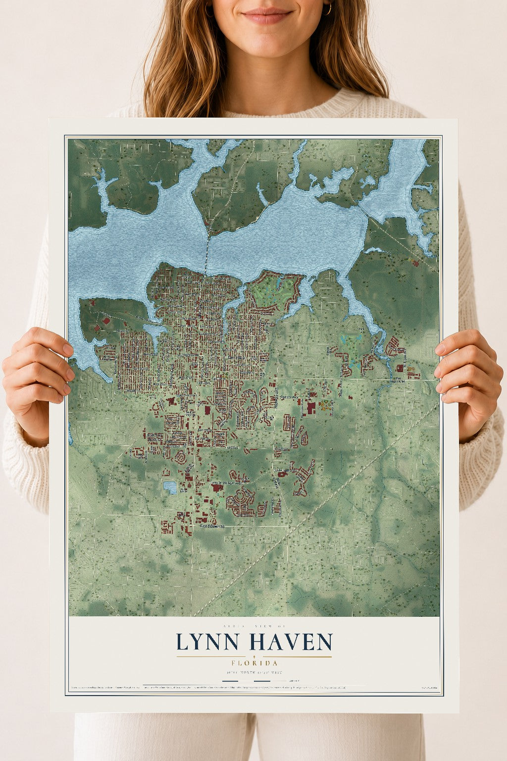 Lynn Haven, Florida map print, 18" x 24" Archival Matte Print mockup