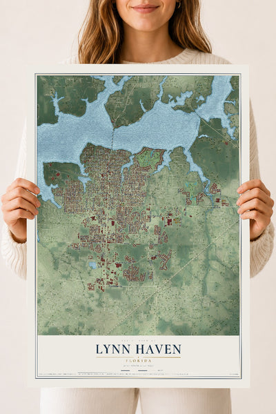 Lynn Haven, Florida map print, 18" x 24" Archival Matte Print mockup